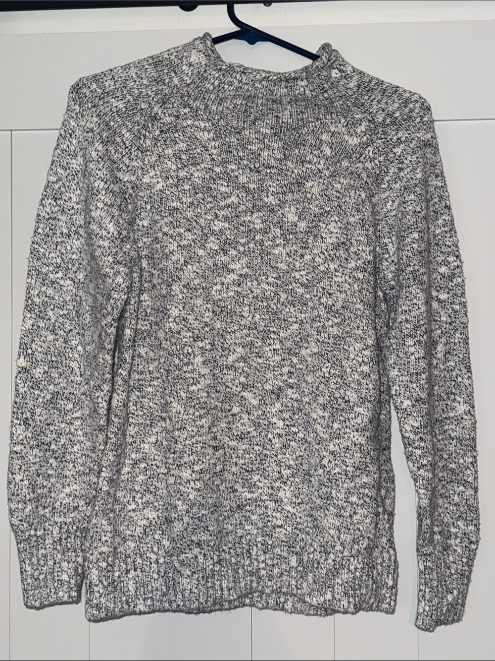 L.L. Bean Blue Heathered Cowlneck Sweater